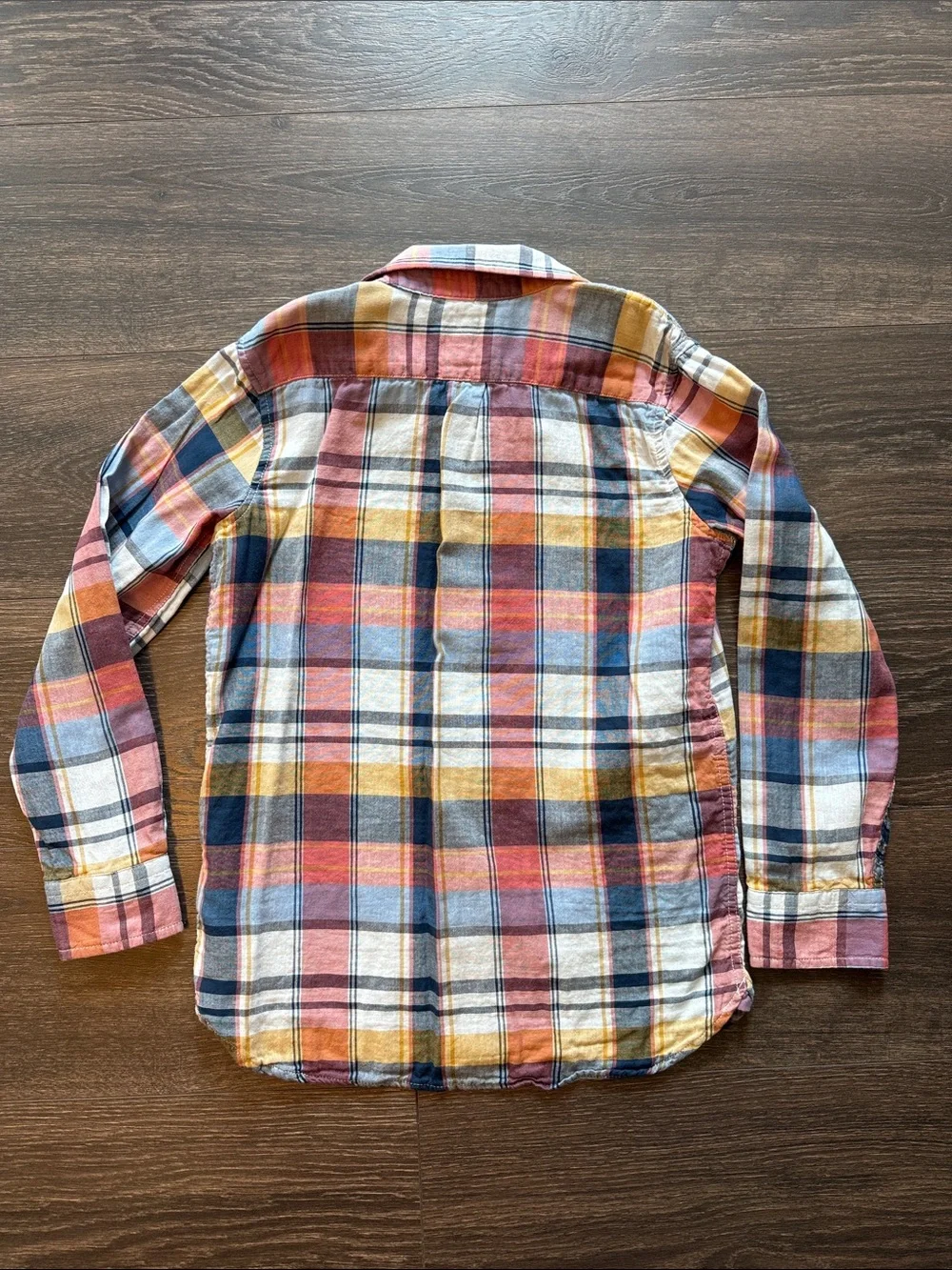 GAP Plaid Button-Down Shirt in Navy, Mustard, Rust, Cream